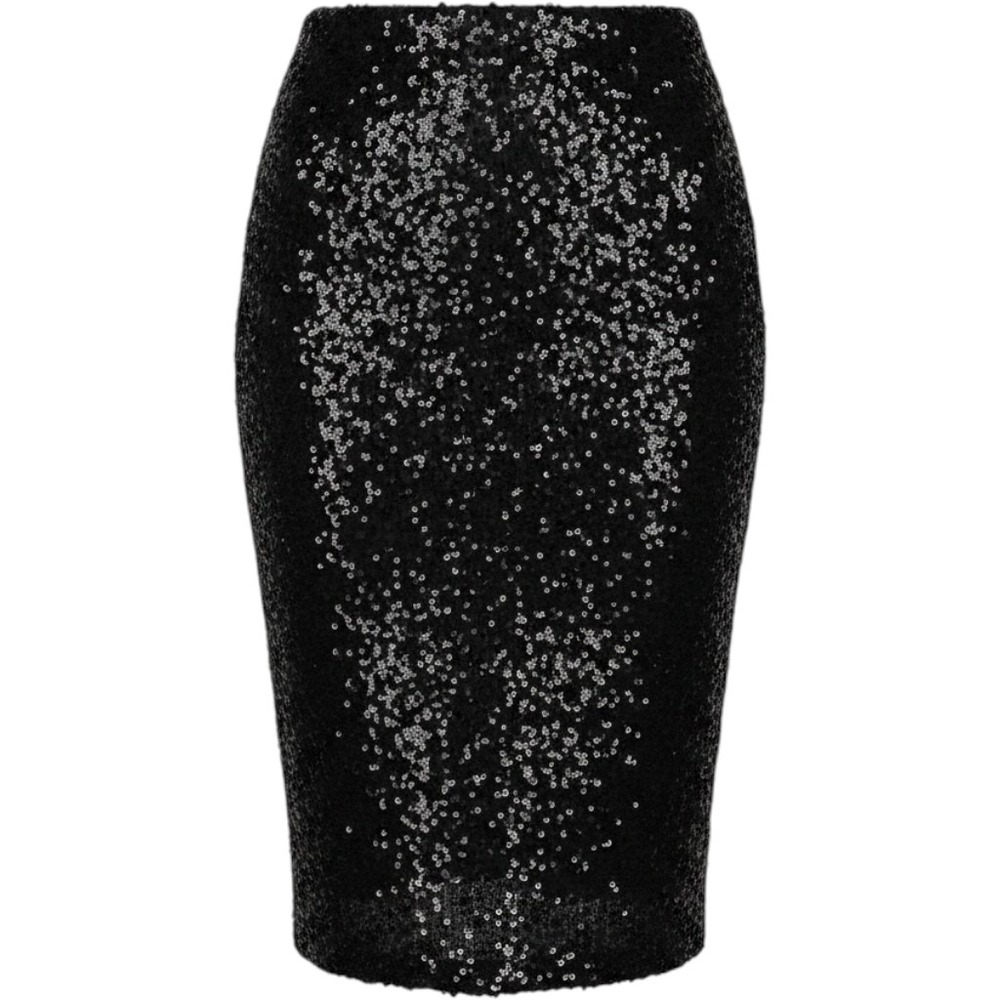 Limit Ed. H&M Black Formal Sequin Midi32 Skirt Med Liner Is Mini 15' NEW #535C